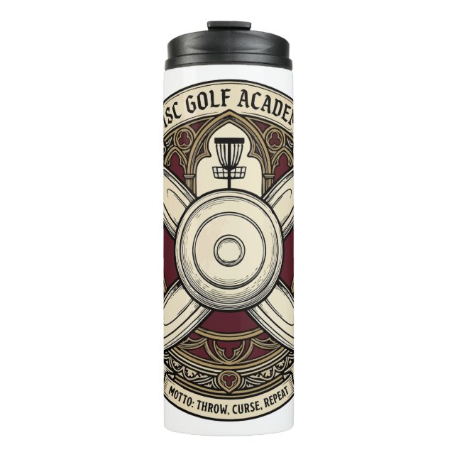 Disc Golf Academy Crest Thermal Tumbler (Front)