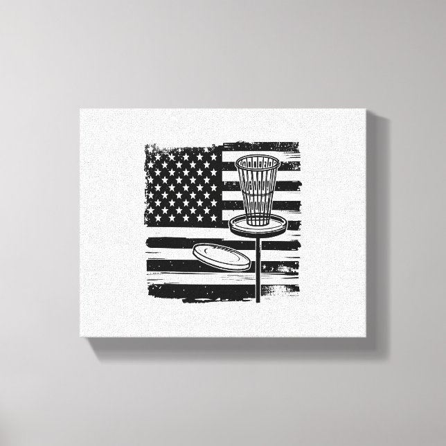 Disc Golf American Flag Canvas Print (Front)