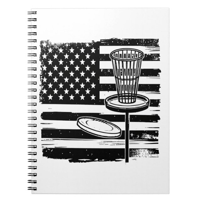 Disc Golf American Flag Notebook (Front)