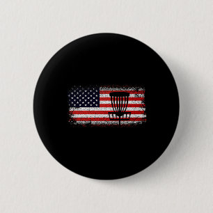 Disc Golf American Flag - Red White And Blue 6 Cm Round Badge