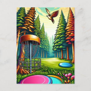 Disc Golf and Eagle themed Postcard