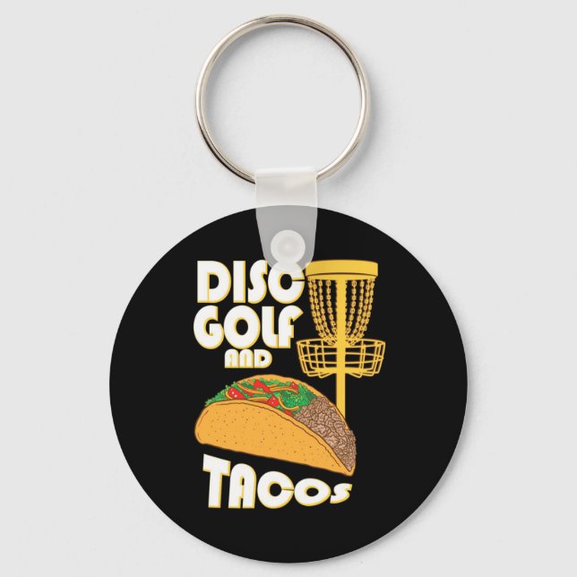 Disc Golf And Tacos Key Ring (Front)