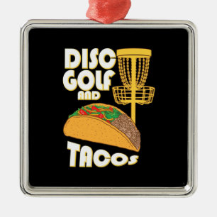 Disc Golf And Tacos Metal Tree Decoration