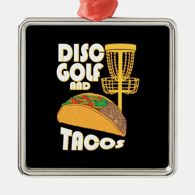 Disc Golf And Tacos Metal Tree Decoration (Front)