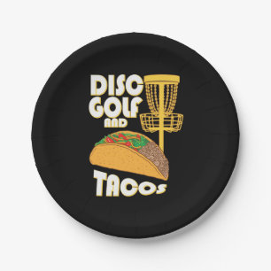 Disc Golf And Tacos Paper Plate