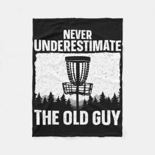 Disc Golf Art For Grandpa Men Dad Disc Golf Player Fleece Blanket
