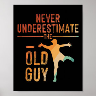 Disc Golf Art For Men Grandpa Disc Golfer Disc Gol Poster