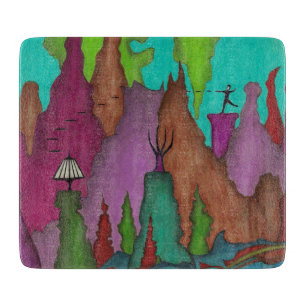 Disc Golf Art Glass Cutting Board