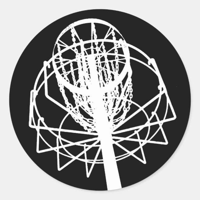 disc golf basket classic round sticker (Front)