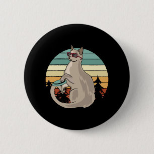 Disc Golf Basket Funny Cat Gift Player 6 Cm Round Badge