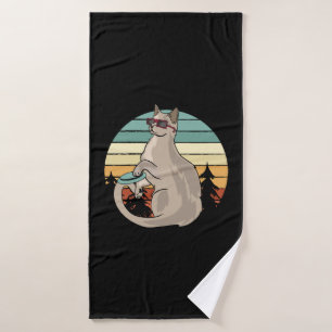 Disc Golf Basket Funny Cat Gift Player Bath Towel