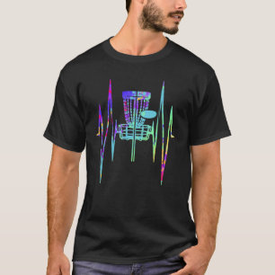 Disc Golf Basket Heartbeat Golfer Men Women T-Shirt