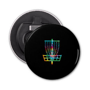 Disc Golf Basket - Hippie Rainbow Gift Bottle Opener