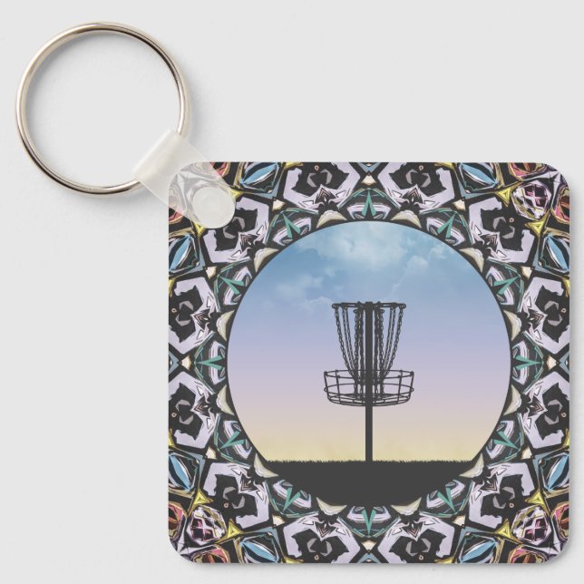 Disc Golf Basket Key Ring (Front)