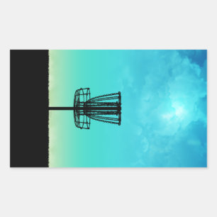 Disc Golf Basket Rectangular Sticker