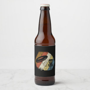 Disc Golf Basket Retro Beer Bottle Label