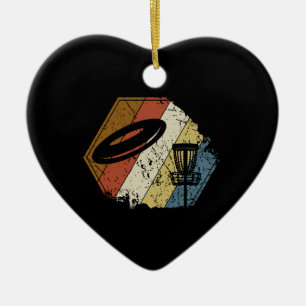 Disc Golf Basket Retro Ceramic Tree Decoration