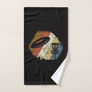 Disc Golf Basket Retro Hand Towel