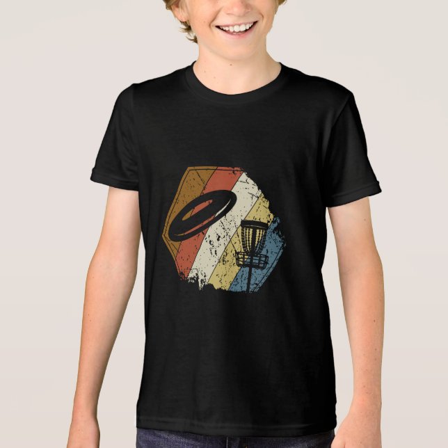 Disc Golf Basket Retro Tri-Blend Shirt (Front)