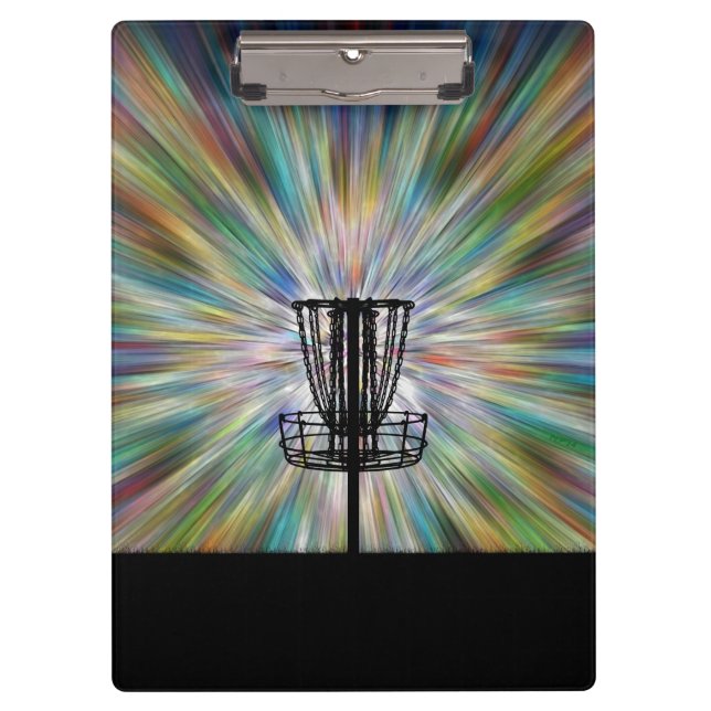 Disc Golf Basket Silhouette Clipboard (Front)