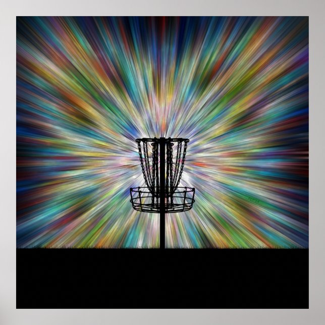 Disc Golf Basket Silhouette Poster (Front)