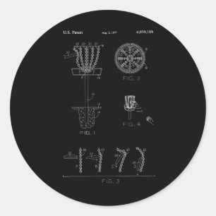 Disc Golf Basket Target Patent Design - Frolf  Classic Round Sticker
