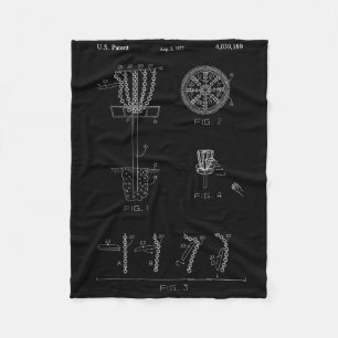 Disc Golf Basket Target Patent Design - Frolf Fleece Blanket