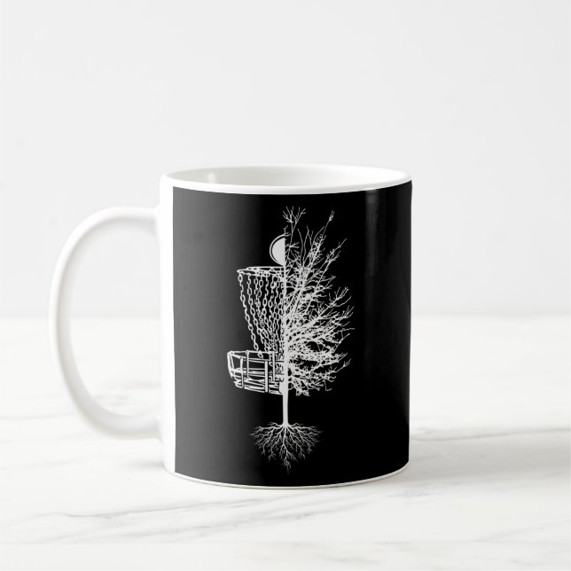 Disc Golf Basket Tree Frisbee Golf Coffee Mug (Left)