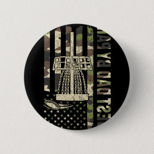 Disc Golf Best Dad By Par Funny Camo Us Flag Golfe 6 Cm Round Badge
