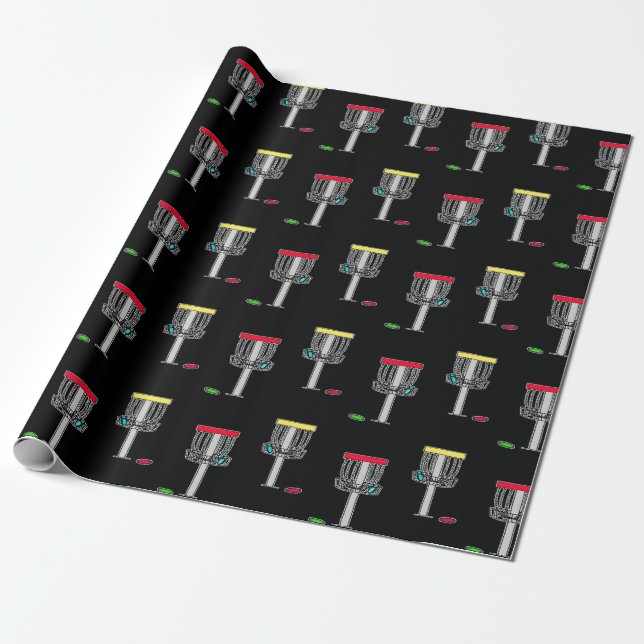 Disc Golf Birthday  Wrapping Paper (Unrolled)