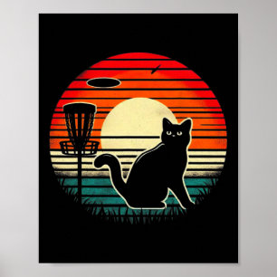 Disc Golf Cat Funny Cat Disc Golf Graphic Tee For Poster