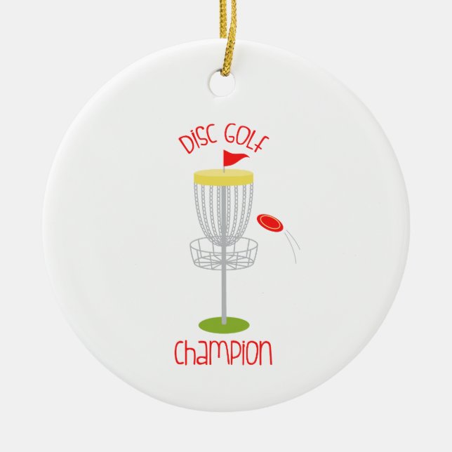 Disc Golf  Champion Ceramic Tree Decoration (Front)
