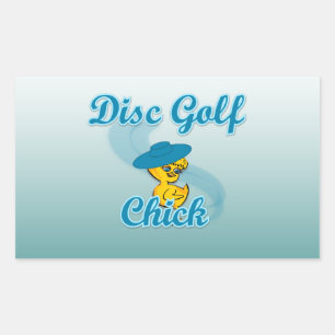 Disc Golf Chick #3 Rectangular Sticker