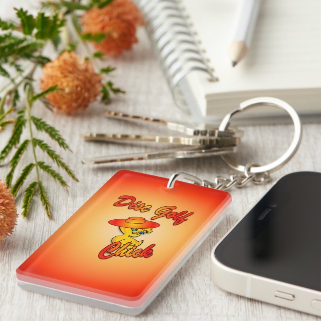 Disc Golf Chick #5 Key Ring (Front Right)