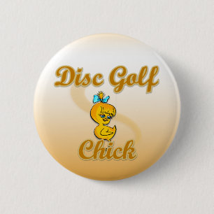 Disc Golf Chick  6 Cm Round Badge
