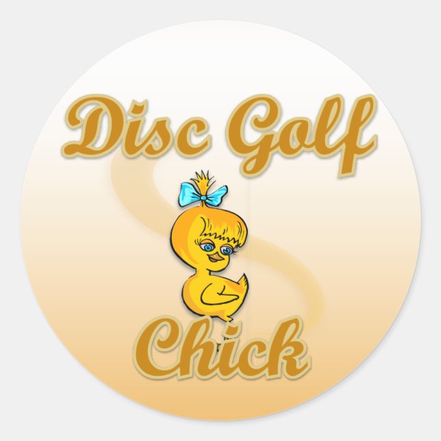 Disc Golf Chick  Classic Round Sticker (Front)