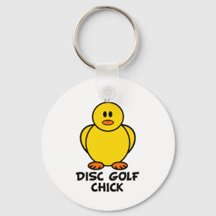 Disc Golf Chick Key Ring