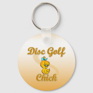 Disc Golf Chick Key Ring