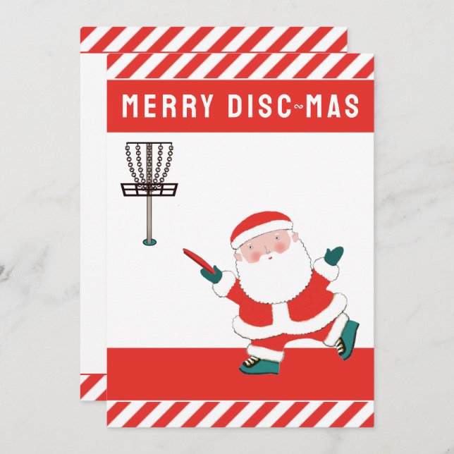 Disc Golf Christmas Holiday Card (Front/Back)
