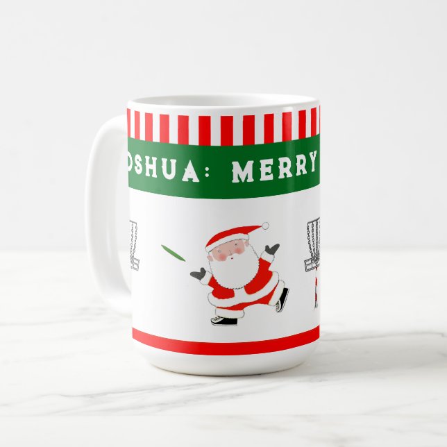 Disc Golf Christmas Holiday Coffee Mug (Front Left)