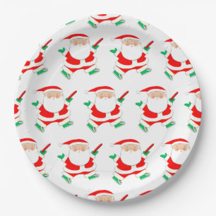 Disc golf Christmas Holiday Party Paper Plate