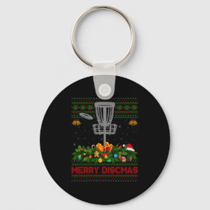 Disc Golf Christmas Pajamas Ugly Xmas Sweaters Mer Key Ring