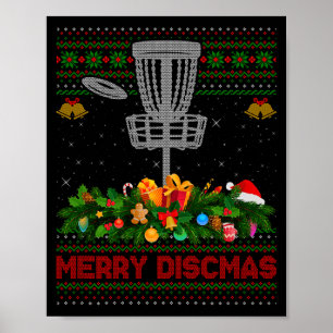 Disc Golf Christmas Pajamas Ugly Xmas Sweaters Mer Poster