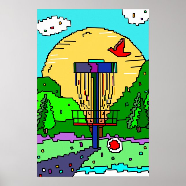 Disc Golf Course Summer Sunshine Poster (Front)
