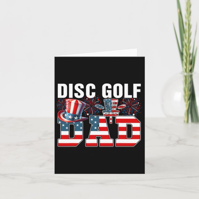 Disc Golf Dad 4th Of July Costume Player Matching  Card (Front)