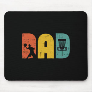 Disc Golf Dad Retro Frisbee Frolf Fathers Day Dadd Mouse Pad