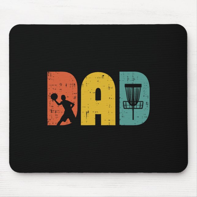 Disc Golf Dad Retro Frisbee Frolf Fathers Day Dadd Mouse Pad (Front)