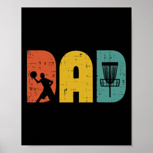 Disc Golf Dad Retro Frisbee Frolf Fathers Day Dadd Poster