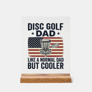 Disc Golf Dad Vintage Flag Funny Shirt Design_1 Acrylic Sign