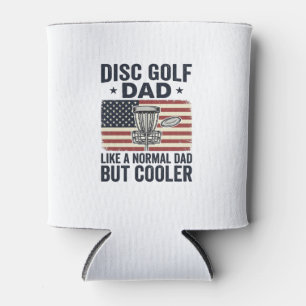 Disc Golf Dad Vintage Flag Funny Shirt Design_1 Can Cooler